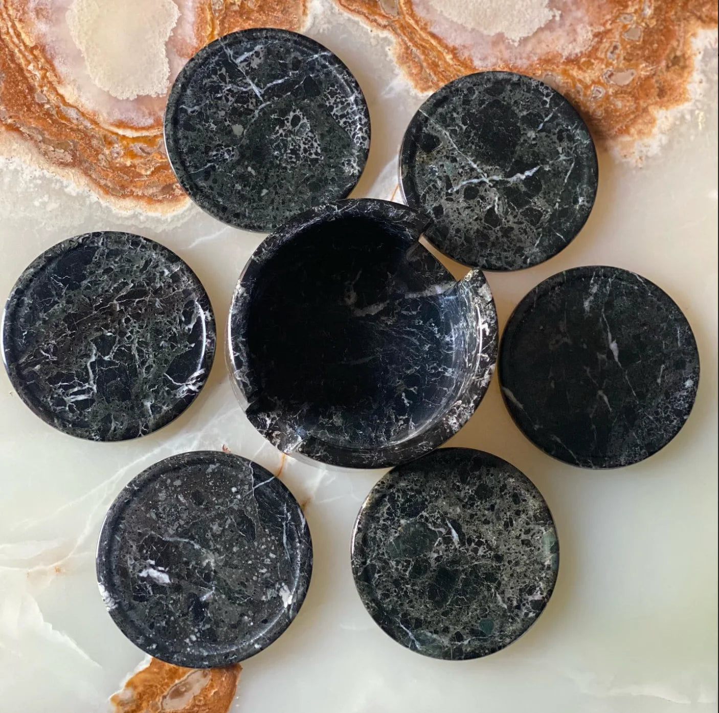 Black Marble Coaster – Noir Collection