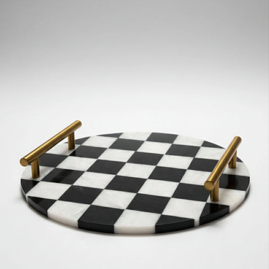 Chess Round Marble Tray - Premium Checkmate Collection