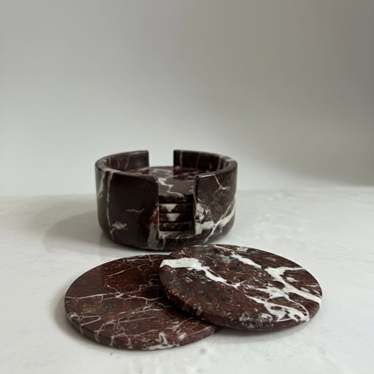 Red Marble Coaster – Crimson Collection