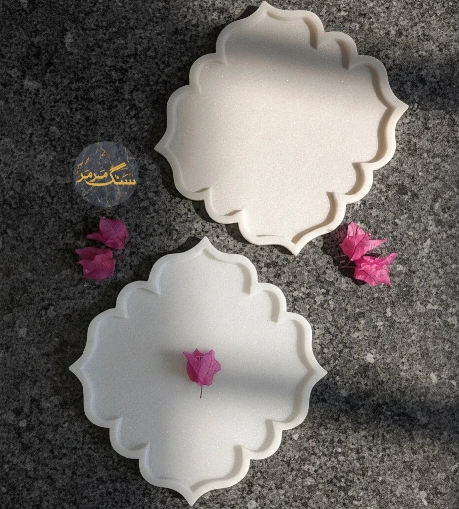 Ziarat Quatrefoil Handcrafted Tray 12x12 Inches