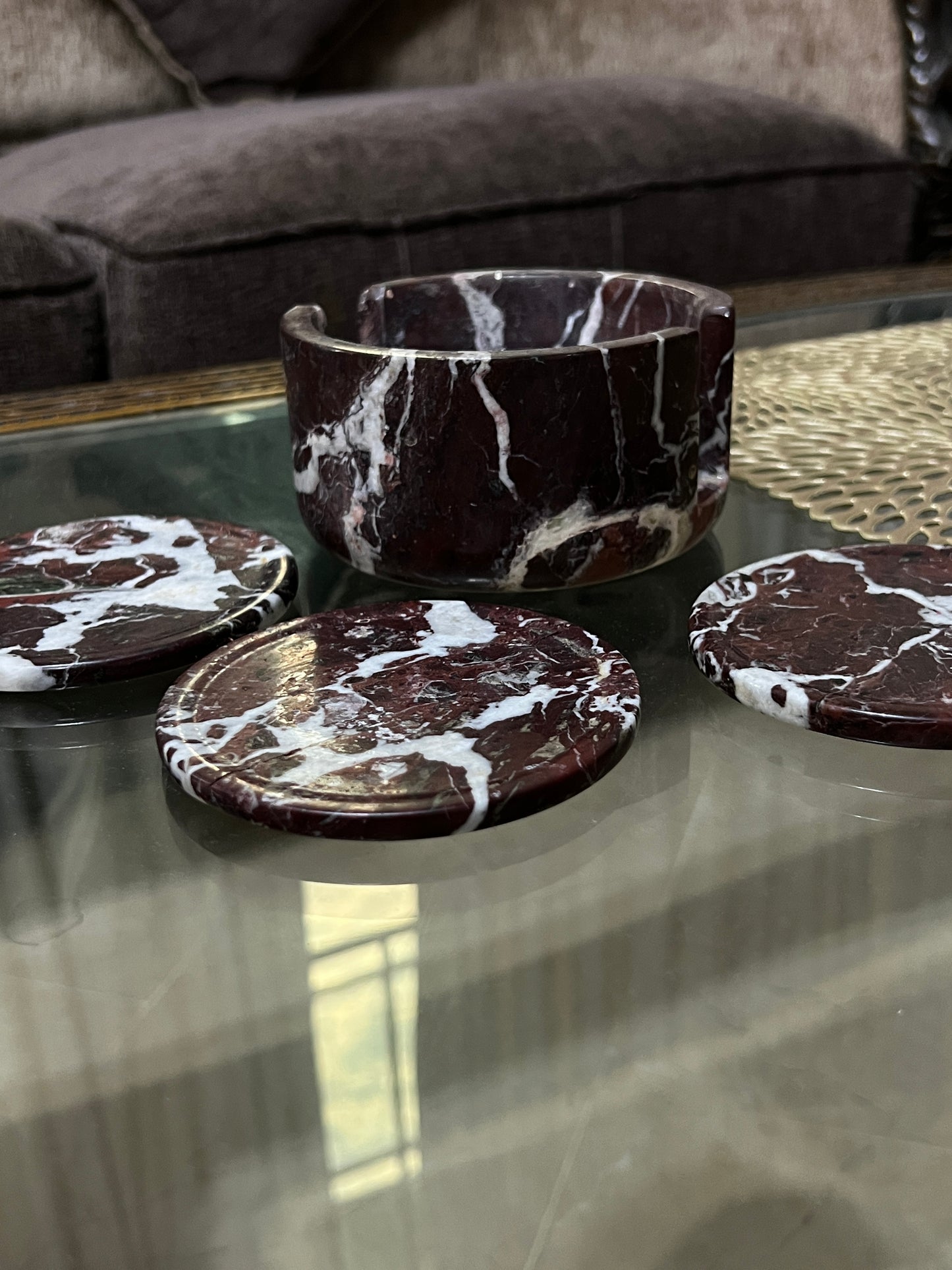 Red Marble Coaster – Crimson Collection