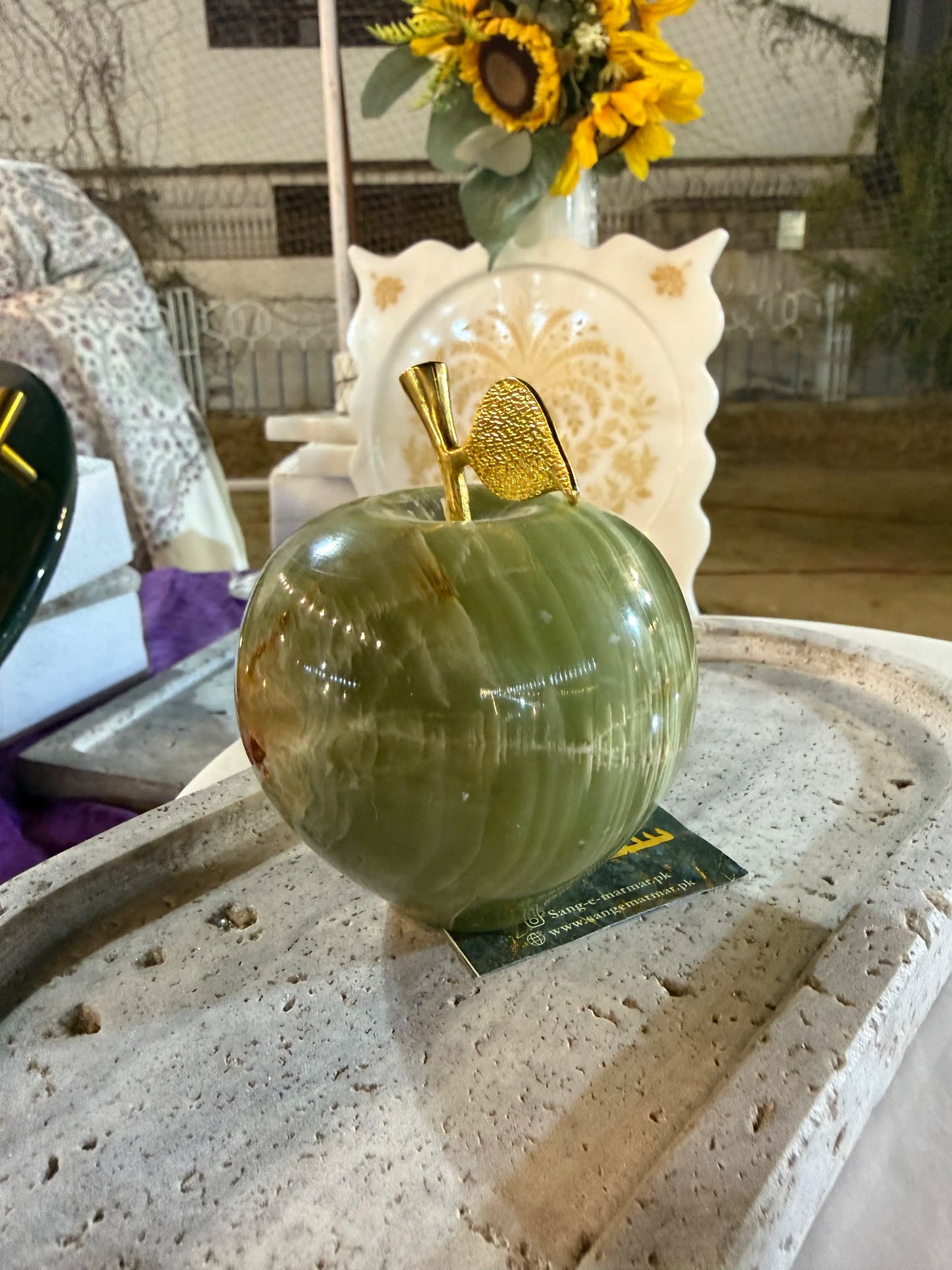 Onyx Handmade Apple Paperweight