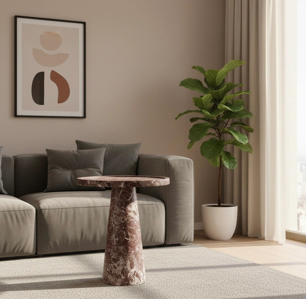 ROSSO LEVANTO CONE SIDE TABLE