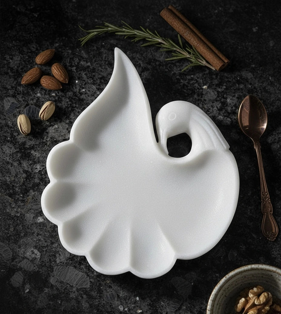 Petal Curve Ziarat Marble Tray