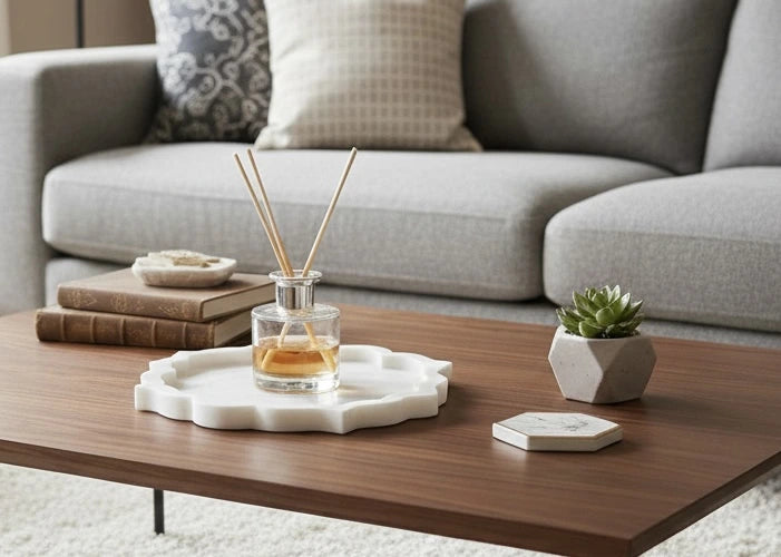 Ziarat Quatrefoil Handcrafted Tray 12x12 Inches