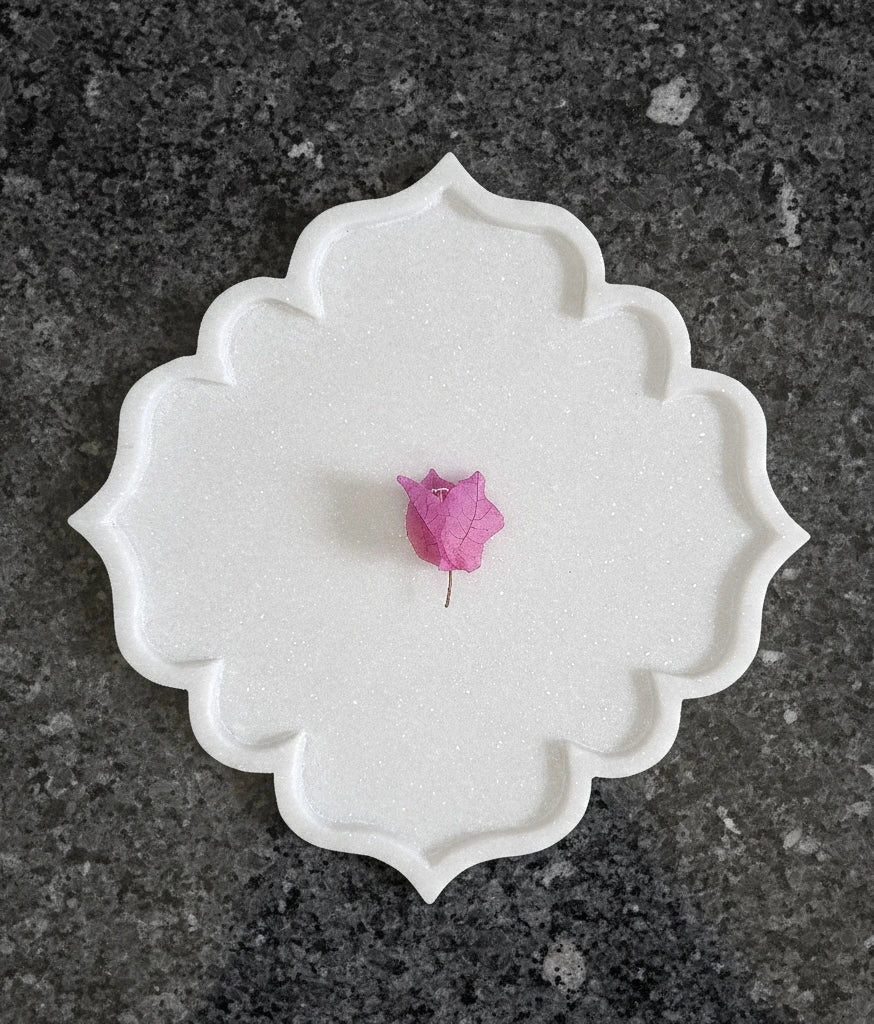 Ziarat Quatrefoil Handcrafted Tray 12x12 Inches