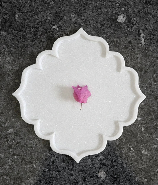 Ziarat Quatrefoil Handcrafted Tray 12x12 Inches