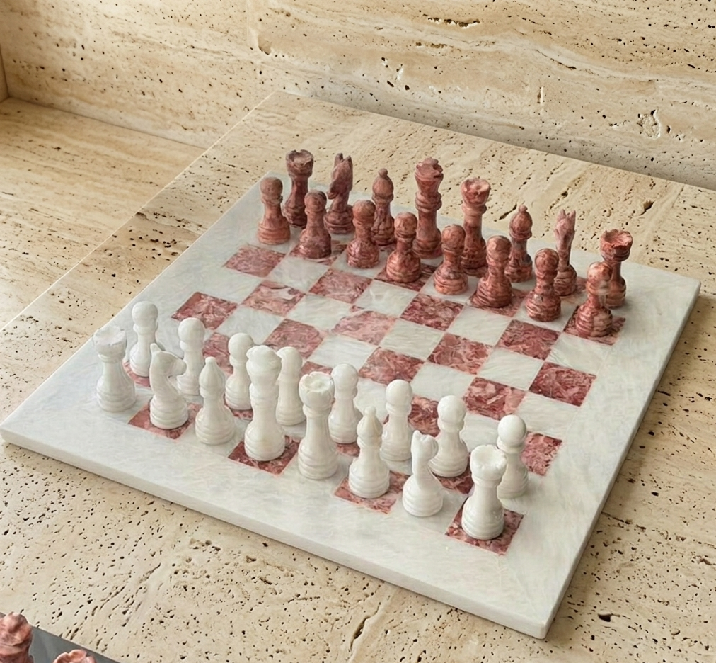 Handcrafted Pink and White Chessboard