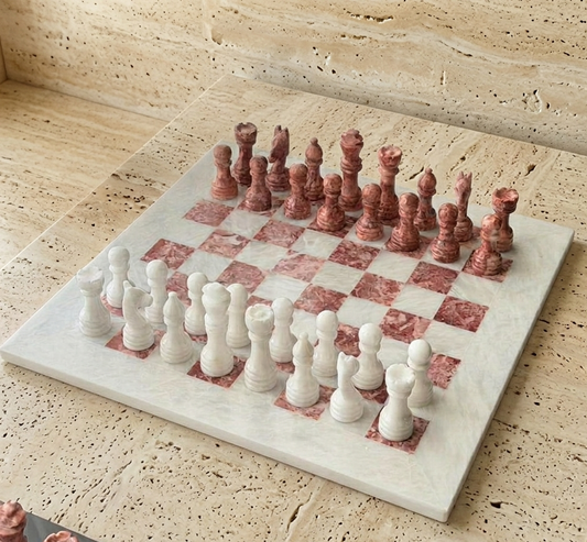 Handcrafted Pink and White Chessboard