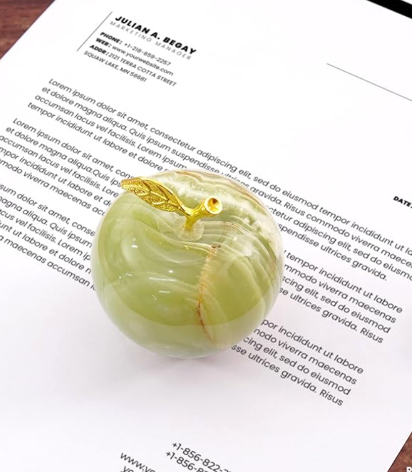 Onyx Handmade Apple Paperweight