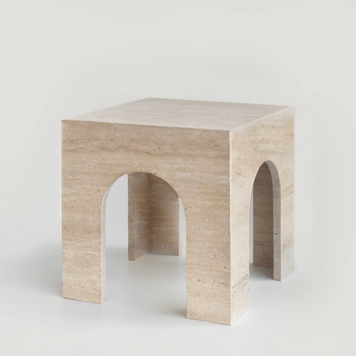 TRAVERTINE ARCH SIDE TABLE